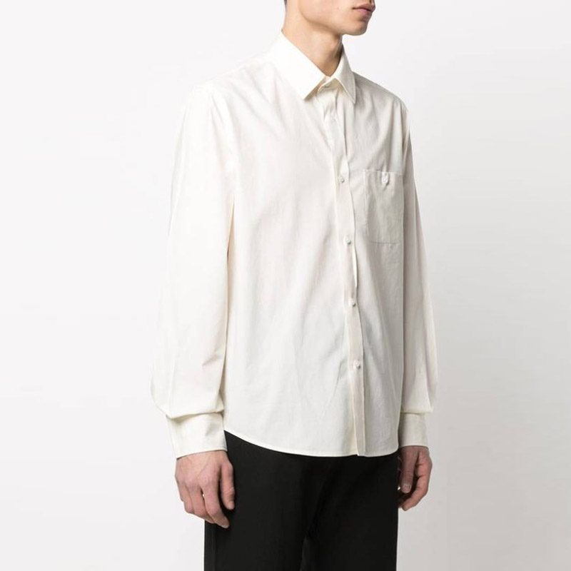 Shop KENZO SS21 長袖コットンシャツ オフホワイト FB55CH4019CW-03