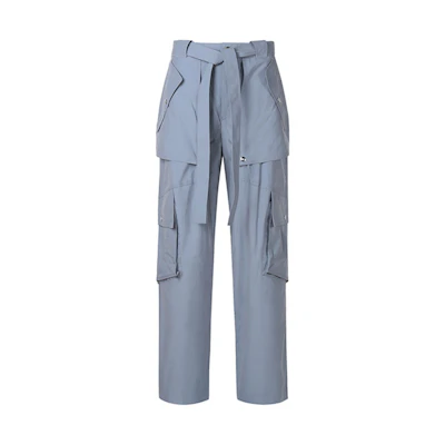KENZO SS21 Loose Fit Casual Cotton Pants Gray Blue FB55PA4319SA-94