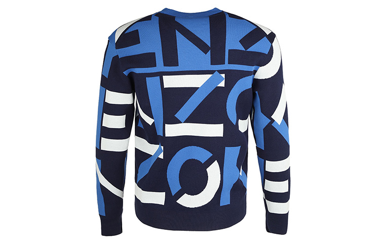 Lookbook KENZO SS21 Navy Bercorak Penuh Knit Pullover Sweater FB55PU5313SC-77