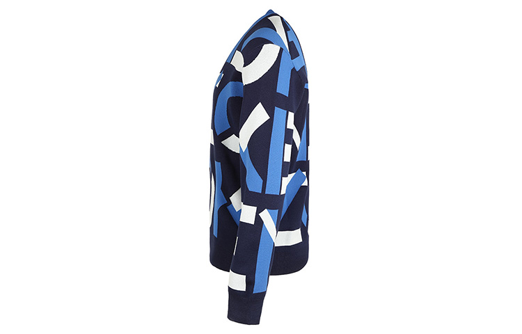 Shop KENZO SS21 Navy Bercorak Penuh Knit Pullover Sweater FB55PU5313SC-77