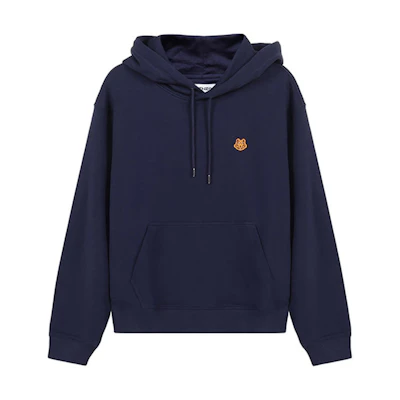KENZO SS21 Navy Blue Hoodie with Embroidered Tiger Head. FB55SW3604ML-76