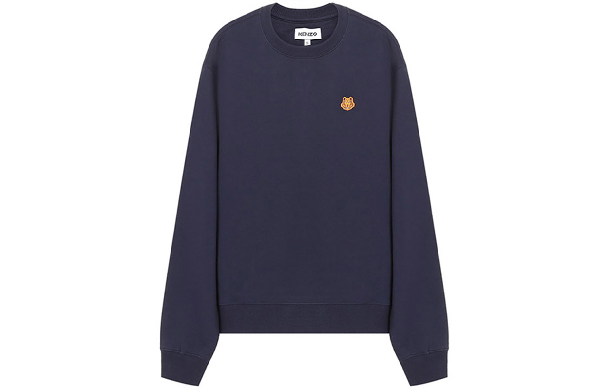 KENZO SS21 Navy Blue Tiger Embroidered Crewneck Sweatshirt FB55SW0034ML-76