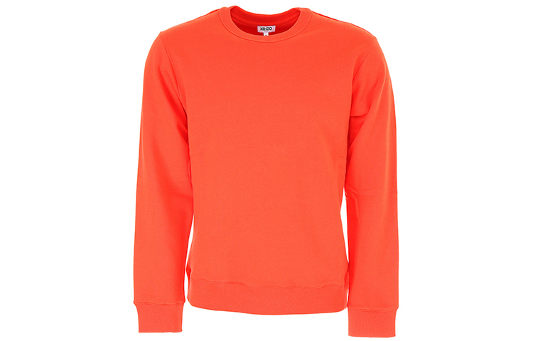 KENZO SS21 Orange Cotton Logo Crewneck Pullover Sweater Long Sleeve F665SW1324MD-21