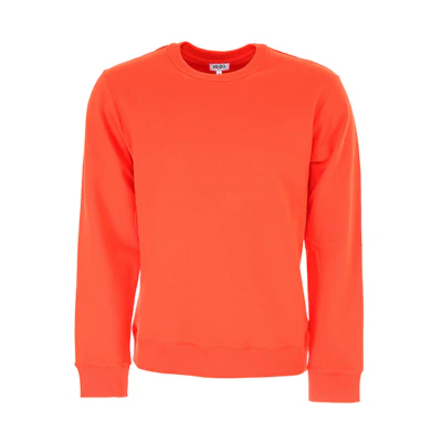 KENZO SS21 Orange Cotton Logo Crewneck Pullover Sweater Long Sleeve F665SW1324MD-21