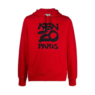 KENZO SS21 Paris Pullover Hoodie Red Sweater FA55SW1654ME-21