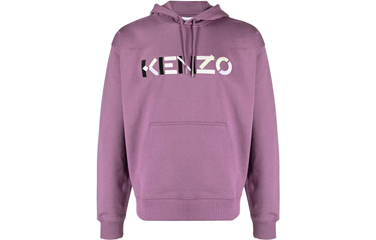 KENZO SS21 Purple Loose Fit Logo Embroidered Hoodie FB55SW5394MO-82