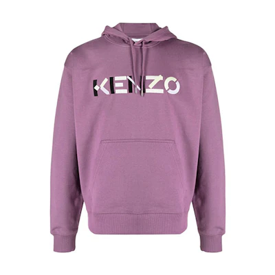KENZO SS21 Purple Loose Fit Logo Embroidered Hoodie FB55SW5394MO-82