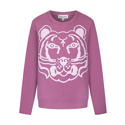 KENZO SS21 Purple Tiger Crest Crewneck Sweatshirt FB55SW0174MY-82