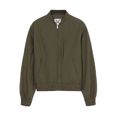 KENZO SS21 Solid Logo Embroidered Jacket Military Green FB65BL1929CD-52