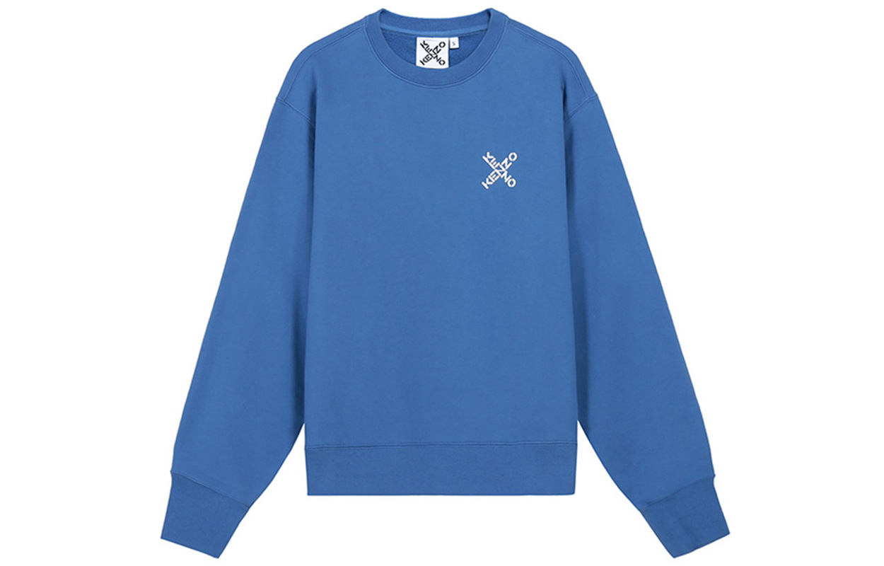 KENZO SS21 Sport Little X Crewneck Sweatshirt Men’s Cobalt Blue FA65SW0014MS-70