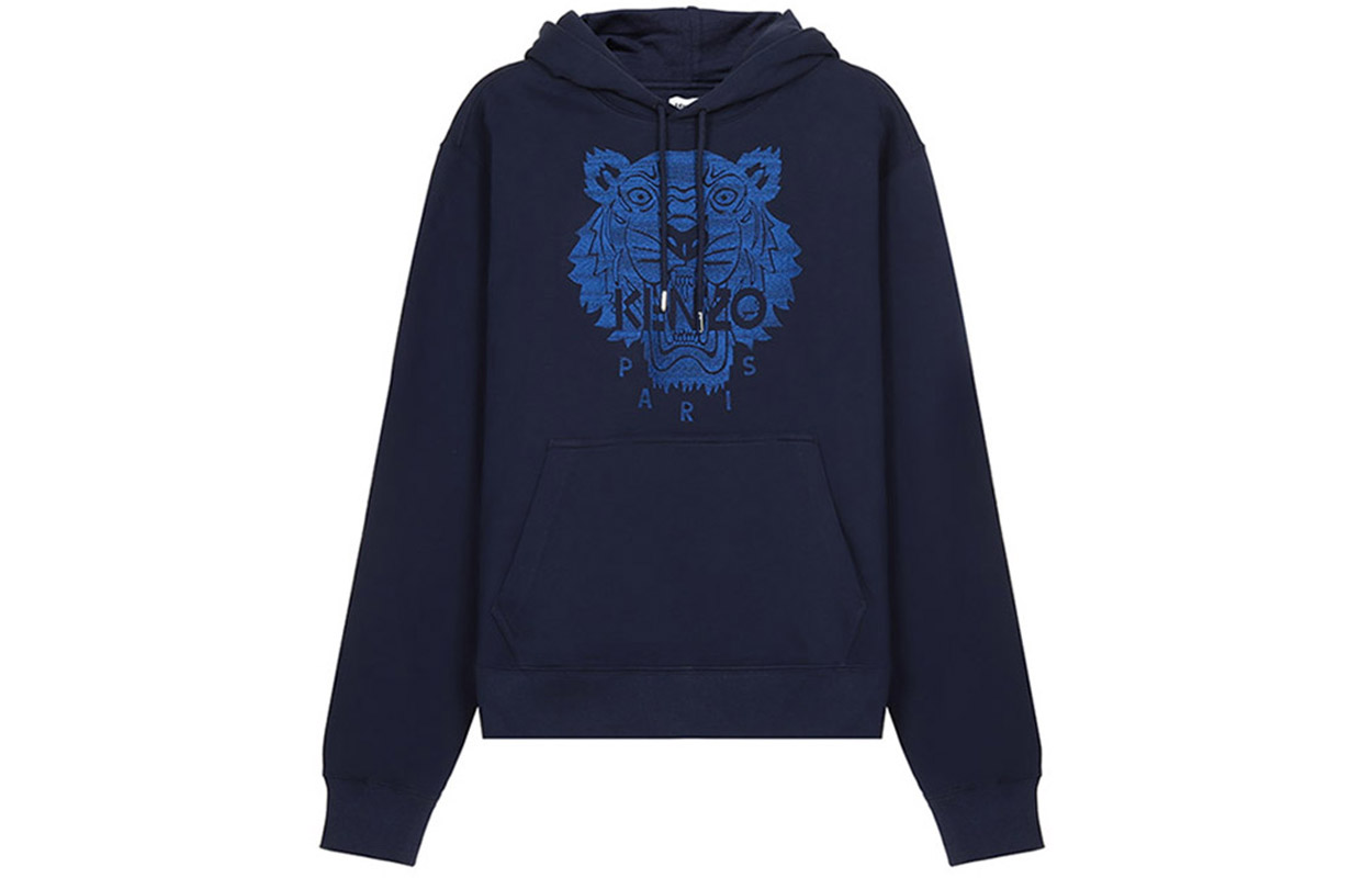 KENZO SS21 Tiger Embroidered Hoodie Navy Blue () FB55SW3174XF-76