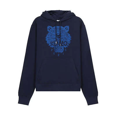 KENZO SS21 Tiger Embroidered Hoodie Navy Blue () FB55SW3174XF-76