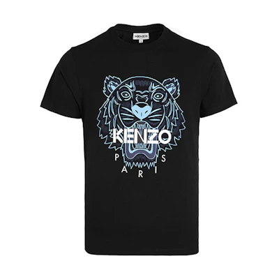 KENZO SS21 Tiger Graphic Cotton Unisex T-Shirt Black. 5TS0204YA-99