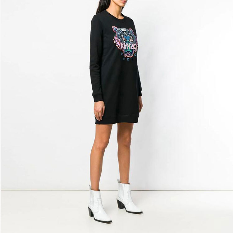 Shop KENZO SS21 虎头标志长袖连衣裙黑色裤子 F952RO8354XA-99