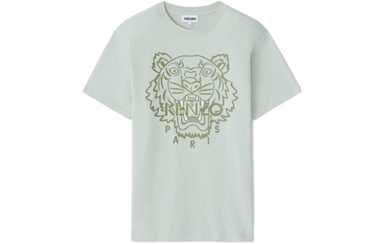 KENZO SS21 Tiger Logo Graphic Tee Grey-Green FB55TS0204SF-61
