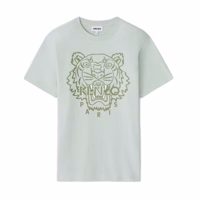 KENZO SS21 Tiger Logo Graphic Tee Grey-Green FB55TS0204SF-61