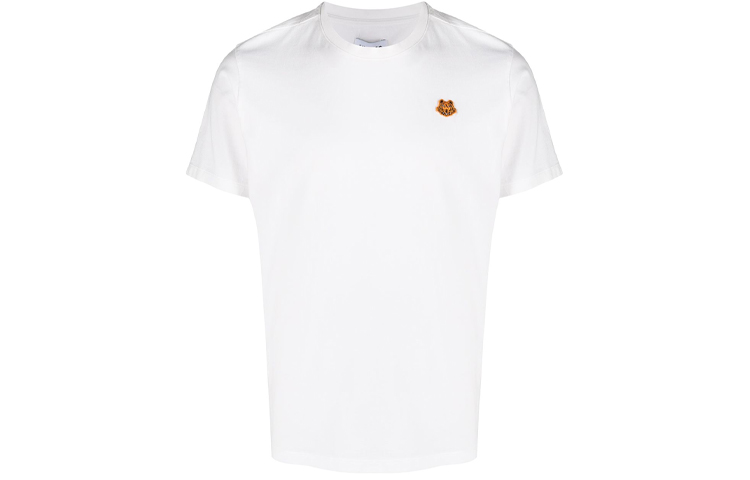 KENZO SS21 White T-Shirt with Tiger Embroidery FB55TS0034SA-01