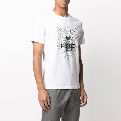 KENZO SS21 白色老虎图案印花T恤 FB55TS0204YA-01B Details for KENZO SS21 白色老虎图案印花T恤 FB55TS0204YA-01B