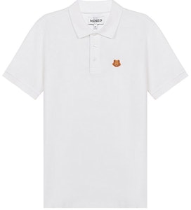 KENZO SS21 화이트 타이거 자수 폴로 셔츠. FA65PO0014PU-01B Order KENZO SS21 화이트 타이거 자수 폴로 셔츠. FA65PO0014PU-01B