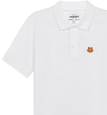 KENZO SS21 白色虎头刺绣POLO衫 FA65PO0014PU-01B Details for KENZO SS21 白色虎头刺绣POLO衫 FA65PO0014PU-01B