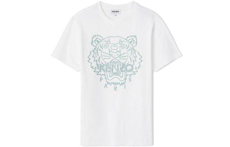 Order KENZO SS21 Camiseta Blanca con Gráfico de Cabeza de Tigre para Hombre. FB55TS0204SF-01B