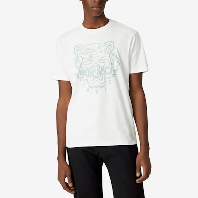 KENZO SS21 Camiseta Blanca con Gráfico de Cabeza de Tigre para Hombre. FB55TS0204SF-01B Shop KENZO SS21 Camiseta Blanca con Gráfico de Cabeza de Tigre para Hombre. FB55TS0204SF-01B