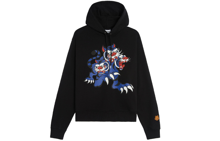 KENZO SS21 Kansai Yamamoto Three Tigers Hoodie Black Edition FB55SW3234ML-99
