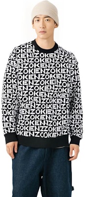 겐조 SS22 블랙 로고 니트 긴팔 스웨터. FC55PU6913SC-99 Lookbook 겐조 SS22 블랙 로고 니트 긴팔 스웨터. FC55PU6913SC-99