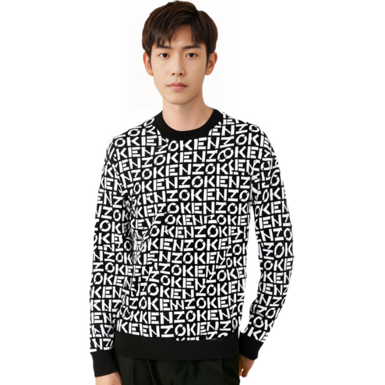 Details for 겐조 SS22 블랙 로고 니트 긴팔 스웨터. FC55PU6913SC-99