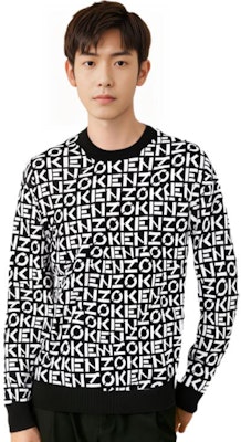 겐조 SS22 블랙 로고 니트 긴팔 스웨터. FC55PU6913SC-99 Details for 겐조 SS22 블랙 로고 니트 긴팔 스웨터. FC55PU6913SC-99