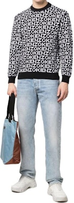 겐조 SS22 블랙 로고 니트 긴팔 스웨터. FC55PU6913SC-99 Sizing 겐조 SS22 블랙 로고 니트 긴팔 스웨터. FC55PU6913SC-99