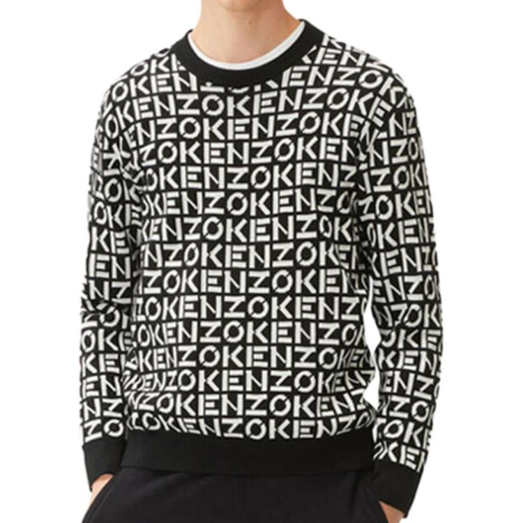 Cheap 겐조 SS22 블랙 로고 니트 긴팔 스웨터. FC55PU6913SC-99