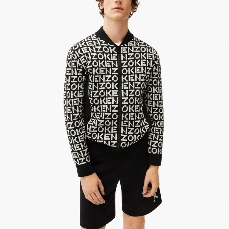 Lookbook KENZO SS22 黑色logo印花拉鍊外套 FC55BL6913SC-99