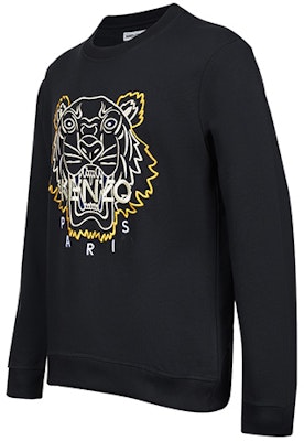 KENZO SS22 黑色刺繡虎頭標誌長袖圓領衛衣 FC55SW1294XH-99 Shop KENZO SS22 黑色刺繡虎頭標誌長袖圓領衛衣 FC55SW1294XH-99
