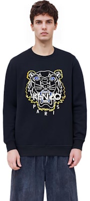 KENZO SS22 黑色刺繡虎頭標誌長袖圓領衛衣 FC55SW1294XH-99 Sizing KENZO SS22 黑色刺繡虎頭標誌長袖圓領衛衣 FC55SW1294XH-99