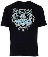 KENZO SS22 Black Tiger Head Logo Print Crewneck T-Shirt. FC55TS218-CSI-99 KENZO SS22 Black Tiger Head Logo Print Crewneck T-Shirt. FC55TS218-CSI-99