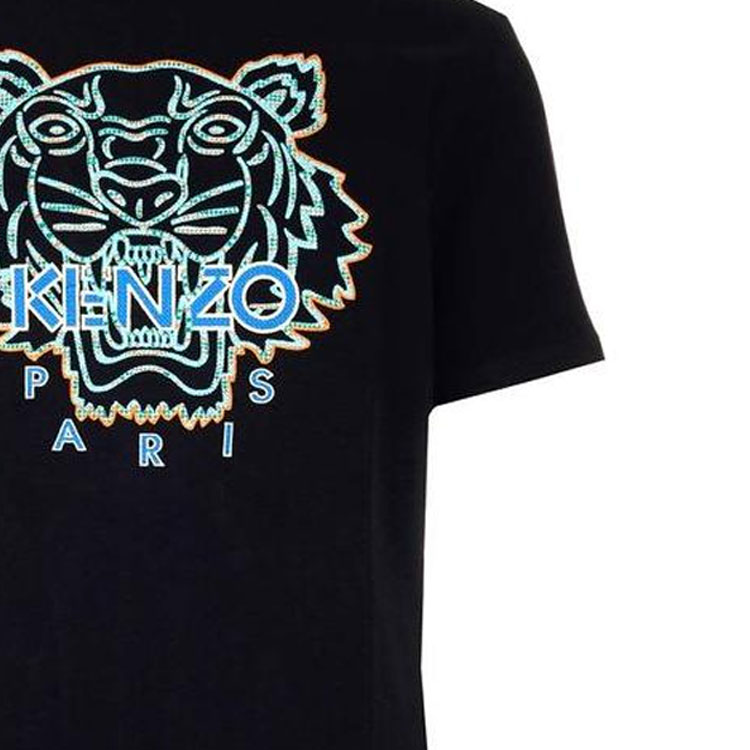 Cheap KENZO 黑色虎头标志短袖T恤 SS22款 FC55TS218-CSI-99