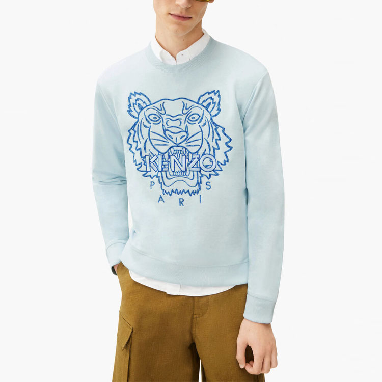 KENZO SS22  Blue Crewneck Pullover Sweatshirt with Tiger Head Design FC55SW1284XF-64 圖 5
