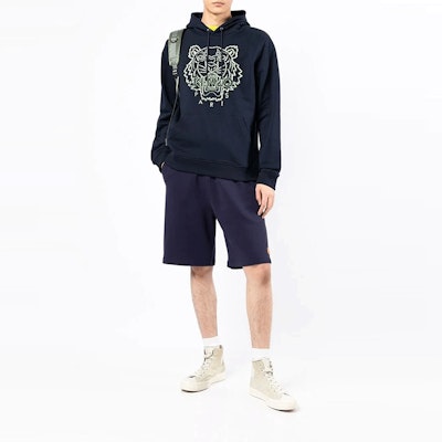 KENZO SS22 Hoodie Biru dengan Logo Kepala Harimau Bordir. FC55SW3384XF-77 Shop KENZO SS22 Hoodie Biru dengan Logo Kepala Harimau Bordir. FC55SW3384XF-77