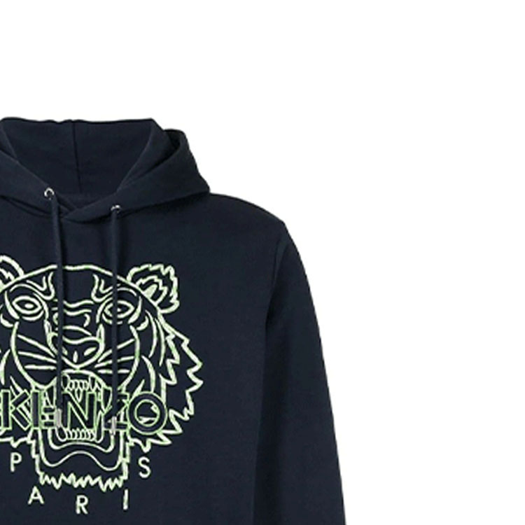 Cheap KENZO SS22 Hoodie Biru dengan Logo Kepala Harimau Bordir. FC55SW3384XF-77