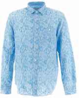 Order KENZO SS22 藍色標誌棉質長袖襯衫 FC55CH4019S8-69