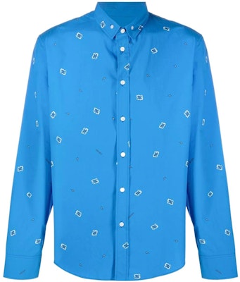 KENZO SS22 Blue Long Sleeve Shirt with Paris Print FC55CH2009I5-71 Buy KENZO SS22 Blue Long Sleeve Shirt with Paris Print FC55CH2009I5-71