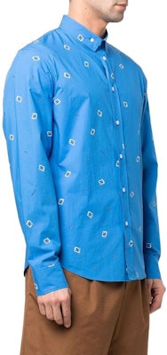 KENZO SS22 Blue Long Sleeve Shirt with Paris Print FC55CH2009I5-71 Purchase KENZO SS22 Blue Long Sleeve Shirt with Paris Print FC55CH2009I5-71