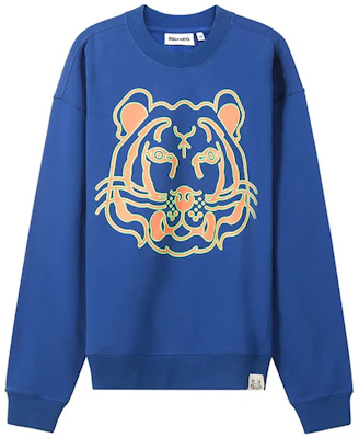 KENZO SS22 Blue Oversized Cartoon Tiger Head Fleece Sweatshirt Winter. FC55SW5264ML-74 Buy KENZO SS22 Blue Oversized Cartoon Tiger Head Fleece Sweatshirt Winter. FC55SW5264ML-74