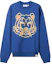 Order KENZO SS22 Blue Oversized Cartoon Tiger Head Fleece Sweatshirt Winter. FC55SW5264ML-74