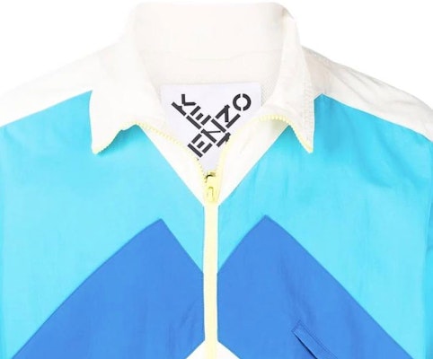 KENZO SS22 Colorblock Patchwork Windbreaker Jacket Multicolor FC55BL5119CO-04 Details for KENZO SS22 Colorblock Patchwork Windbreaker Jacket Multicolor FC55BL5119CO-04