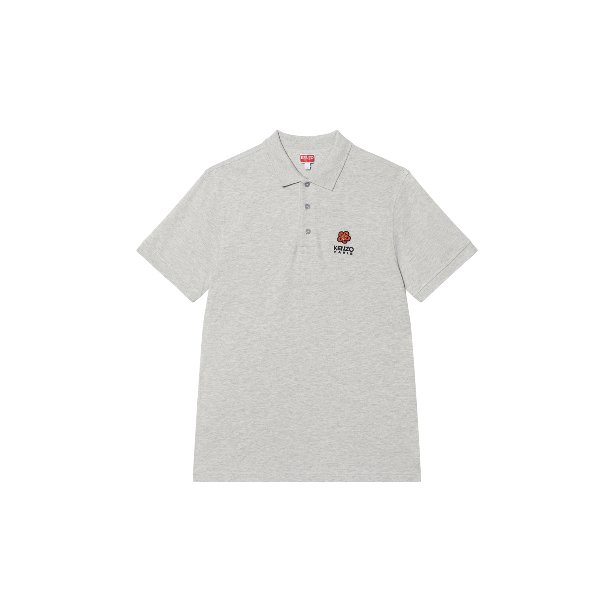 KENZO SS22  Embroidered Logo Polo Shirt Light Grey FC65PO0024PU-93