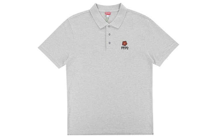 Order KENZO SS22 刺繡標誌短袖POLO衫 淺灰色 FC65PO0024PU-93