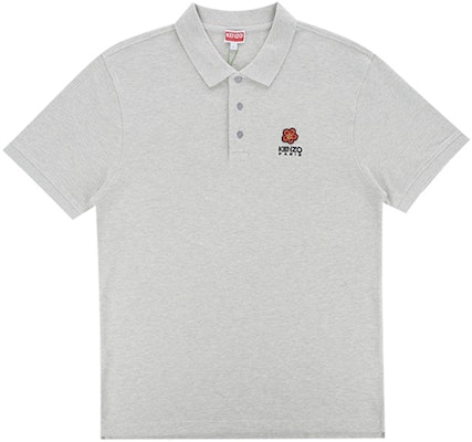KENZO SS22 Kaos Polo Bordir Logo Abu-Abu Muda FC65PO0024PU-93 Order KENZO SS22 Kaos Polo Bordir Logo Abu-Abu Muda FC65PO0024PU-93
