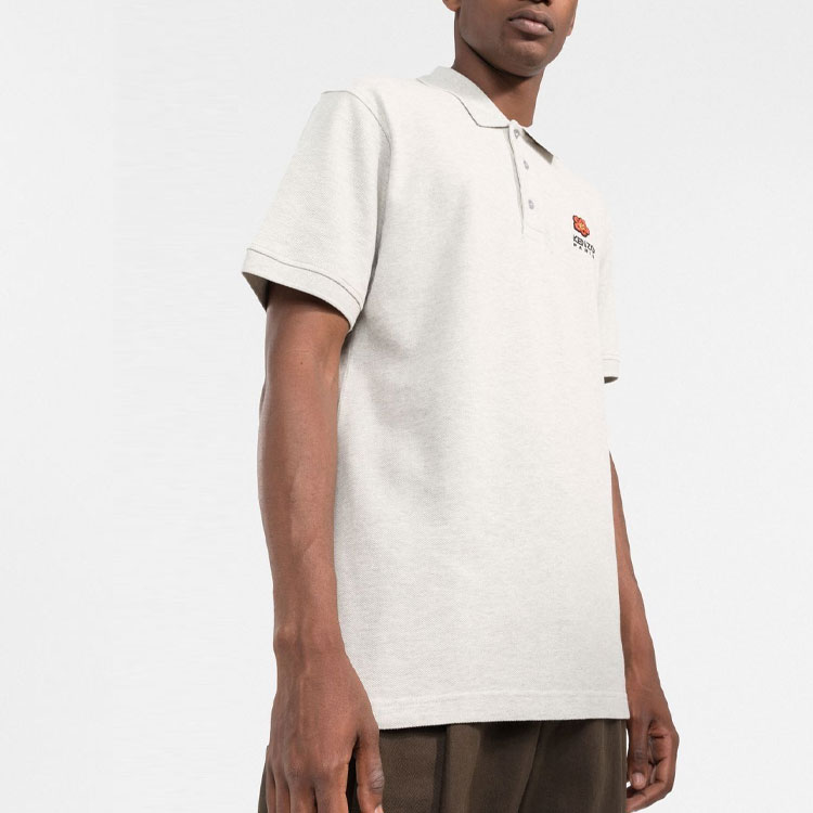 Purchase KENZO SS22 刺繡標誌短袖POLO衫 淺灰色 FC65PO0024PU-93